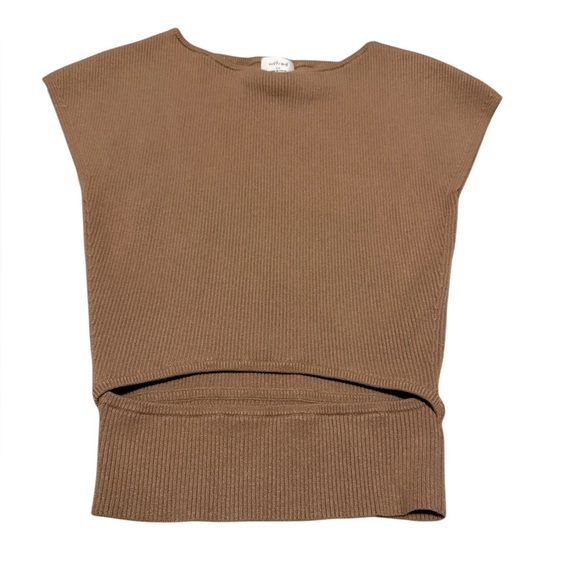 Aritzia Wilfred Cutout Knit Top in Light Brown Size XS - Picture 2 of 5
